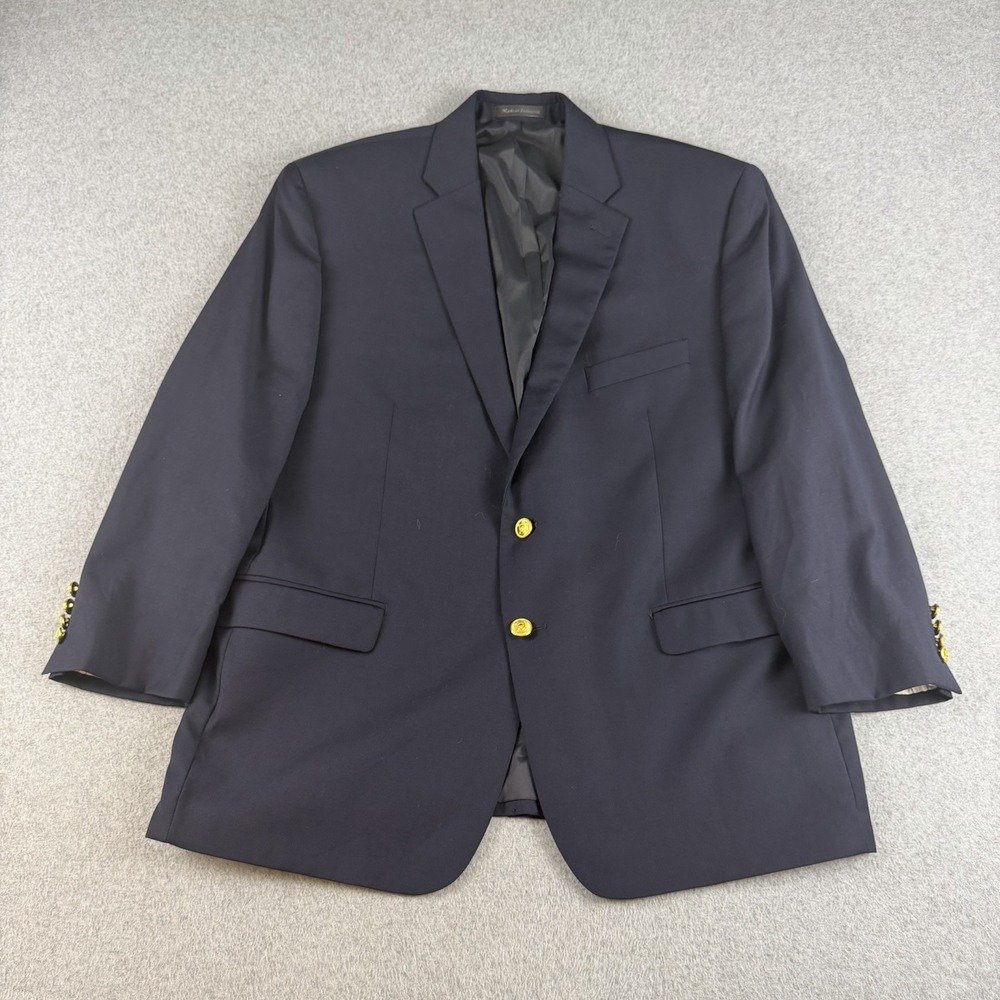 Lauren Ralph Lauren Navy Wool Blazer Gold Buttons Mens 44S Preppy Ivy